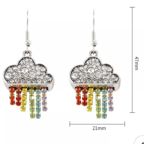 Rhinestone cloud Dangle earring - Picture 5 of 6